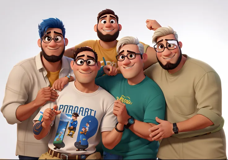 Homens morenos estilo pixar, alta qualidade, melhor qualidade.