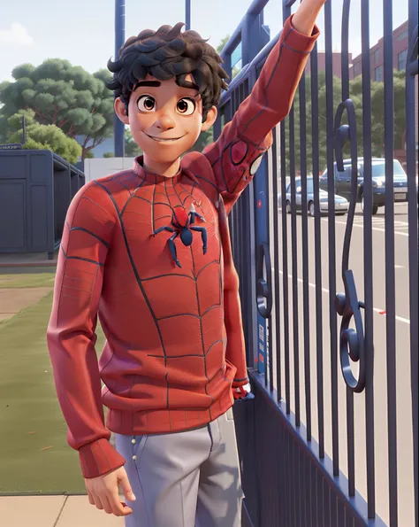 Menino spider man Miles Morales, estilo Pixar, alta qualidade