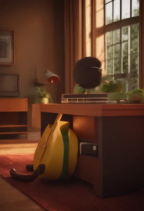 Obra-prima, de melhor qualidade, um homem , 37 anos, no palco tocando baixo. Caixa de som ao fundo. super hiper detalhado, 8k uhd, 3D-rendering, estilo moderno Disney Pixar.