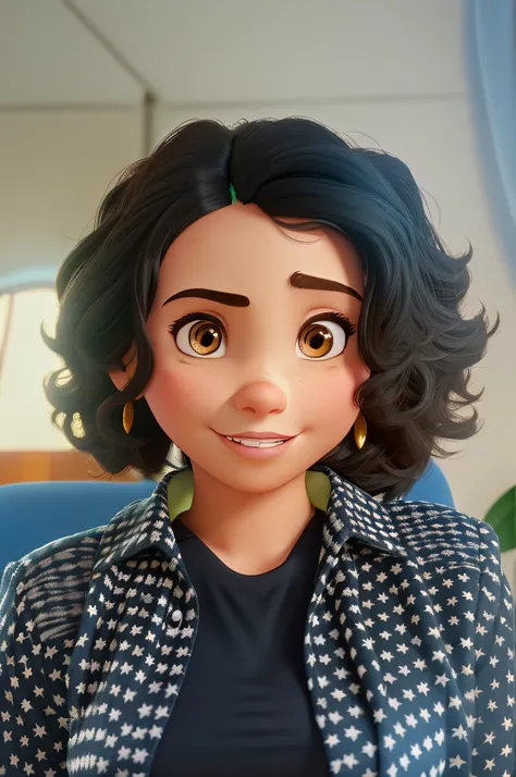 UMA MULHER  MORENA ESTILO DISNEY PIXAR, ALTA QUALIDADE, MELHOR QUALIDADE