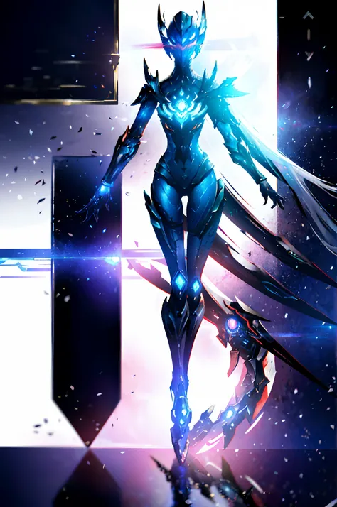 anime - style image of a robot with glowing eyes and a glowing body, detailed warframe fanart, exquisite warframe fanart, warframe fanart, high quality warframe fanart, warframe infested art, warframe destiny fanart, warframe art, warframe destiny art, ult...