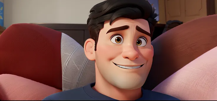 um homem estilo disney pixar, alta qualidade, melhor qualidade