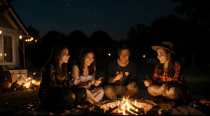 With our bags full of candy and our hearts full of memories, we gathered around a bonfire in our backyard. Halloween night