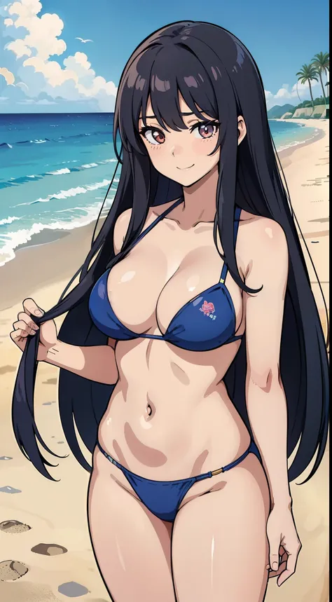 3 25-year-old woman in bikini on the beach, 3 women, Three girls in bikinis, 25-year-old female, best qualityer, 8k 3 girl standing, swimmingpool, Long hair, Teasing smile, Shoujo Mangacore, Anime fringe style, comic strip,Defined body, 比基尼, mediuml breast...