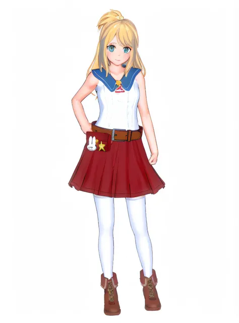 Anime girl in sailor costume，There is a star on the chest, Magical school student uniform, anime vtuber full body model, up of young anime girl, Single character full body, made with anime painter studio, anime style character, Realistic young anime girl, ...