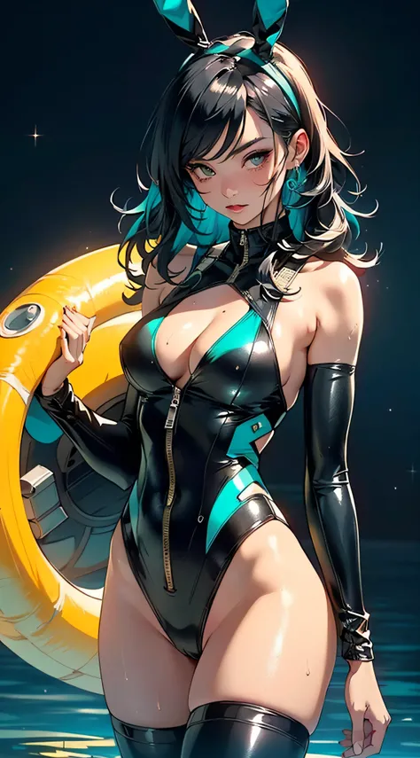 cute bunny girl,(((1girl))),((bunny girl with extremely cute and beautiful black hair)),(((bunny girl,anthro furry cute,bunny-girl))),(((bunny ears,bunny ears on head,big bunny ears))),

(small breasts:1.4),perky breasts, cleavage, ((((black hair,teal hair...