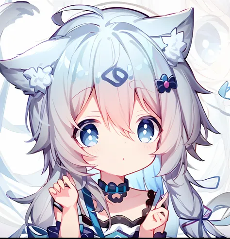 Desenhe uma menina com uma cauda de cachorro e um vestido, Cute anime dog girl, Dog woman, Anime dog girl, fofo!! Tchibi!!! Dog woman, dog girl, linearidade espessa, Nekomimi, Blue dog girl, DDLC, small curvaceous loli, arte linear, Linhas de arte simples,...