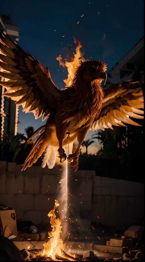 A very psychedelic fire phoenix