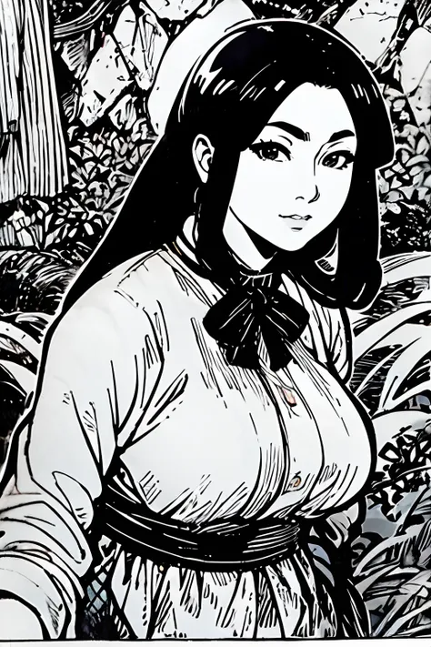 arte inspirada no estilo dehiroaki samura,uma mulher bonita, vestido com camisa branca, retrato de corpo inteiro, nice perfect f...