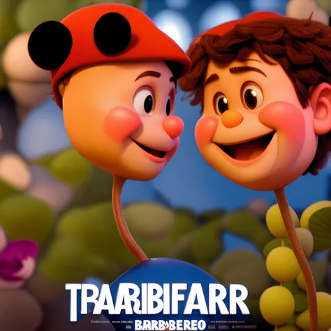 A Disney Pixar-inspired movie poster with title [barbeiro . [baixinho tatuado Gordin, cabelo baixo]. The scene should be in the distinct digital art style of Pixar, with a focus on character expressions, vibrant colors, and detailed textures that are chara...