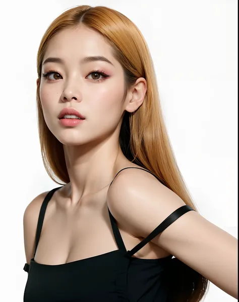 Un primer plano de una mujer con cabello largo con un vestido negro, Blackpink Jennie, Parque Roseanne de Blackpink, Jossi de Blackpink, Heonhwa Choe, Sun Yunjoo, Taejune Kim, Retrato de Jossi de Blackpink, JIA, Parque Ji-min, maquillaje coreano popular, H...