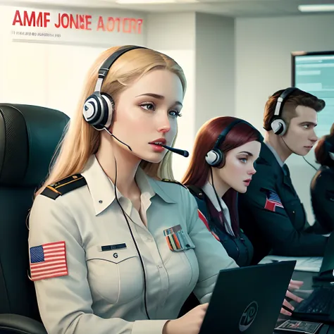 Movie poster for The Call Center with Army Recruiters. Movie font in a corporate looking font