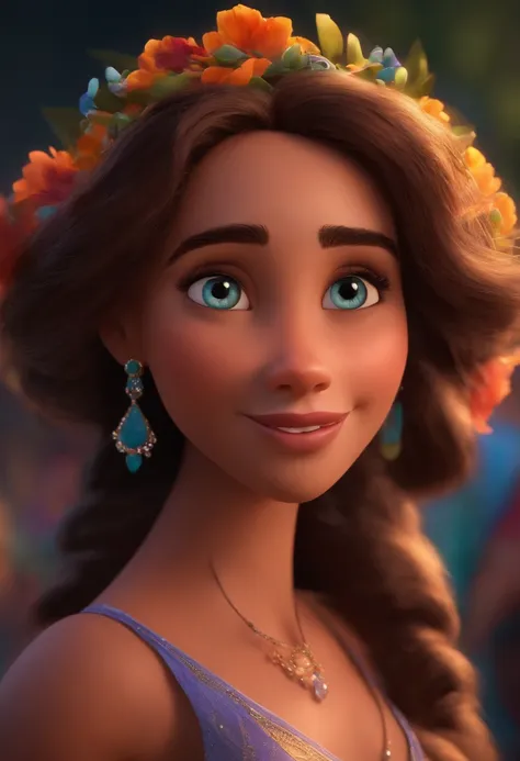 A Dream Girl Inspired by Pixar Animation, de perto. The character takes center stage with captivating facial expressions, oferecendo um toque de irrealidade