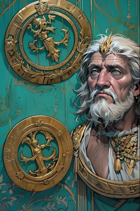 (Movie Premiere Poster 1.8)，Describes an old king of the ancient Roman Empire Marcus Aurelius（Caesar XIV），by Richard Harris（Richard Harris）Play，A.D. 180， He was 85 years old，The classic Caesars armor is draped in a turquoise robe，Ornaments belonging to kin...