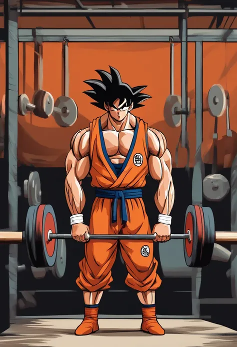 "How do you think Goku would do Olympic weightlifting?? Descreva uma cena em que ele realiza um clean and jerk com uma carga absurda, impressionando a todos ao seu redor."