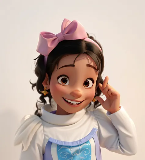 princesa de 3 anos de idade sorridente estilo disney pixar