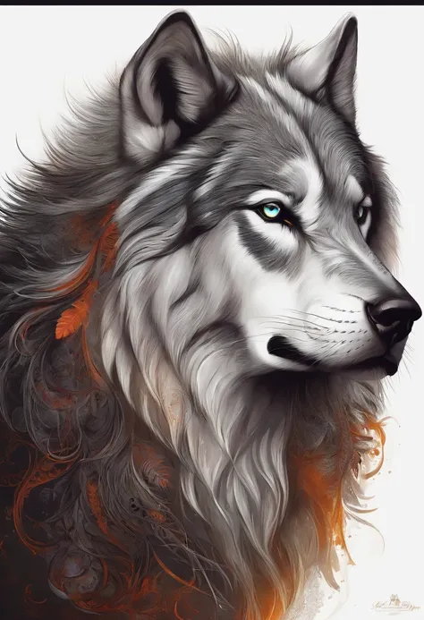 lobo，desenho de lobo animal