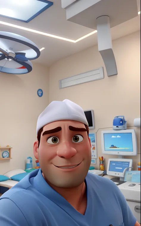 Homem branco, ao estilo Disney Pixar, alta qualidade