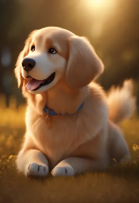 personagem dos desenhos animados de um cachorro golden retriever femea, animation character, Caractere estilizado, animation style rendering, 3D estilizado, Arnold Maya render, 3 d render stylized, toon render keyshot, Personagem 3D, Personagem 3D, 3d rend...