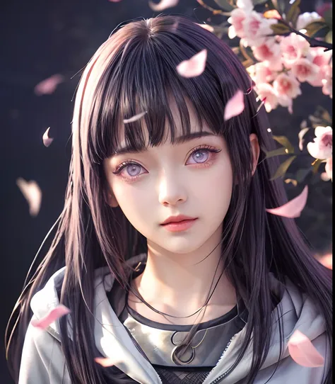 1,girl , hinata hyuga , best qualiti detail , ultra high qualiti , from anime naruto , perfeck characher , anime character reali...