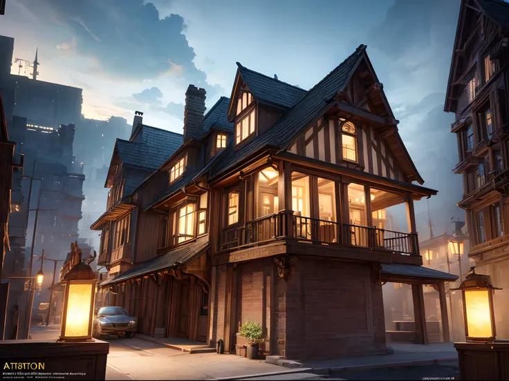 Ultra modern steampunk house, ultra hd, realistic, vivid colors, highly detailed, UHD drawing, pen and ink, perfect composition, beautiful detailed intricate insanely detailed octane render trending on artstation, 8k artistic photography, photorealistic co...