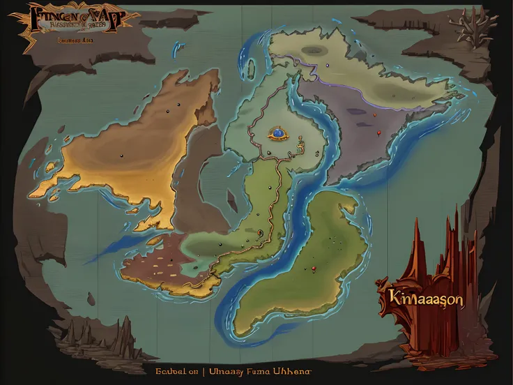 Create a fantasy map of the kingdom of Uhairia