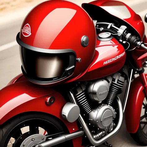 Red Motorcycle helmet