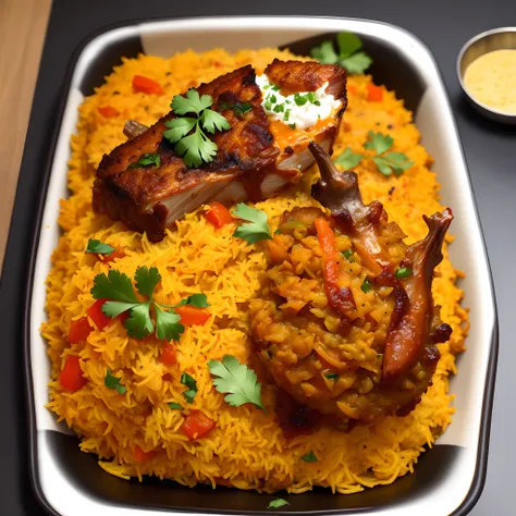 Lamb shank briyani