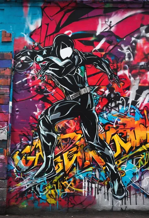 Prompt: grafity, Homem aranha, imagem completa, High resolution high contrast