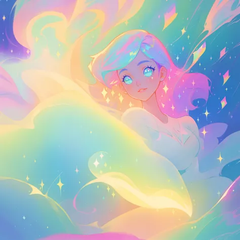 beautiful anime girl in colorful liquid dress, (((sparkling))), aqua mint blue and purple colors, vibrant pastel colors, (colorful), magical lights, sparkling lines of light, inspired by Glen Keane, inspired by Lois van Baarle, disney art style, by Lois va...