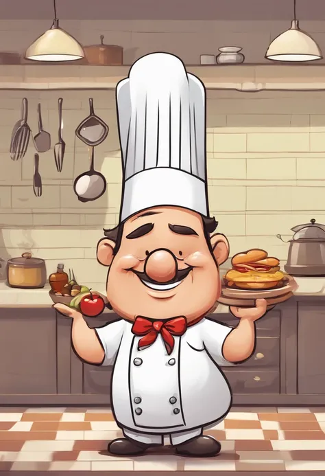 A Cartoon Chef Who Is Fat With A Big Big Toe