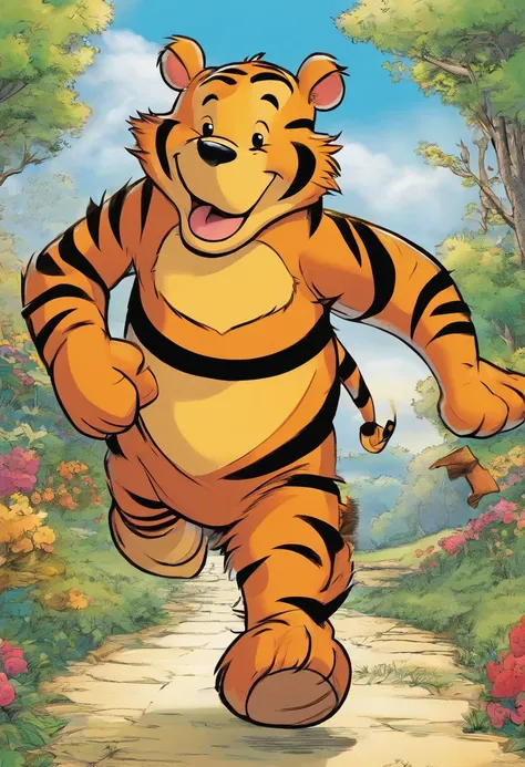 Tigger from Winnie The Pooh, walking