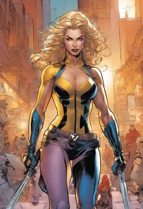 female comic book character concept art, pencils Mike Deodato Jr., David Finch, Ricardo Federici, OliverCoipel, Jim Lee, David aja, J. H. Williams III, X-Men, Fantastic Fuor, dynamic pose, full body