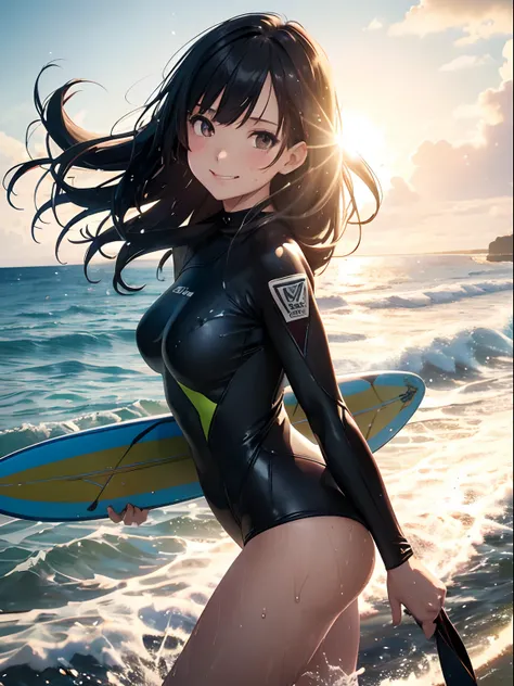 (masutepiece), (Best Quality), hyper detailed illustration，beautiful artwork，(Extreme Detail CG Unity 8K wallpaper、​masterpiece、top-quality)、(exquisite lighting and shadow、highly dramatic picture、cinematic lens effects)、Young teenager girl on the beach，1gi...