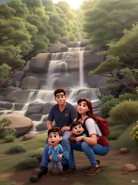 A Disney Pixar-style family, alta qualidade, melhor qualidade