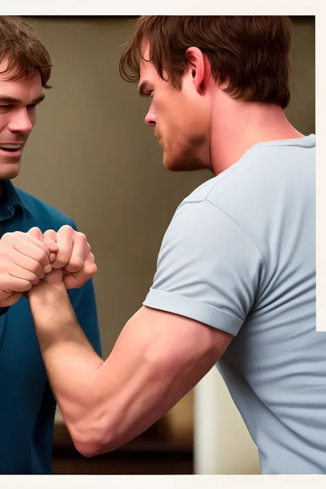 Realistic Rick grimes and Dexter Morgan fist bumping