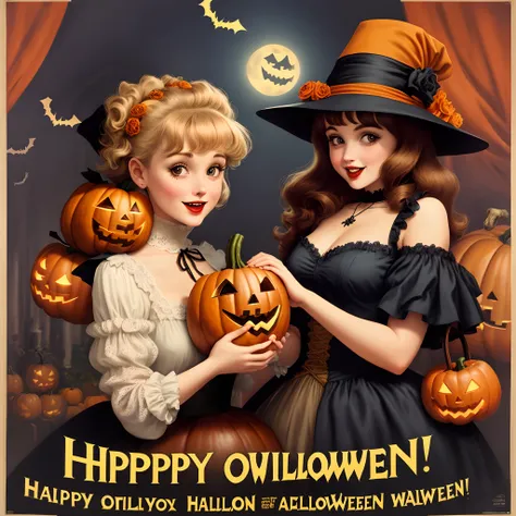 Vintage poster Happy Halloween