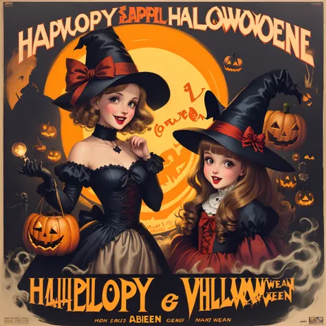 Vintage poster Happy Halloween