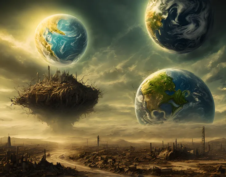 Imagery an apocalyptic Earth scene