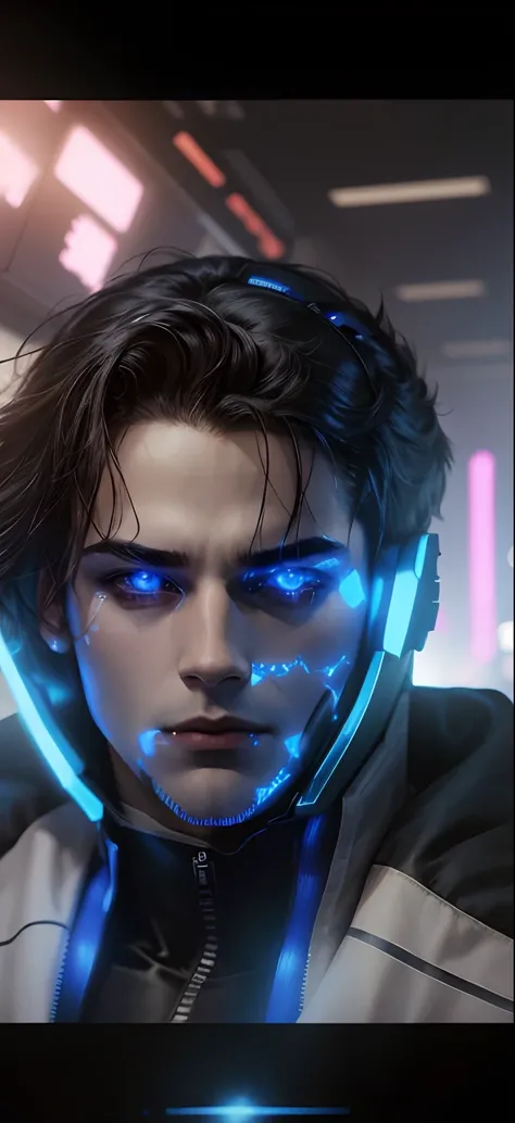 Change background cyberpunk handsome boy, realistic face,8k, ultra realistic