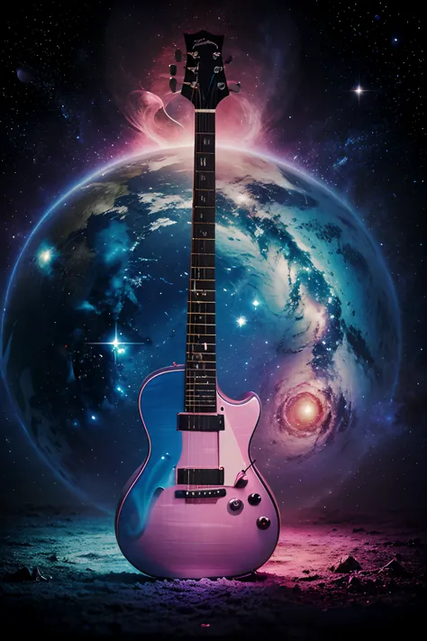 Music CD Album Art, guitar, universe, blue, Light Pink, AppTrack