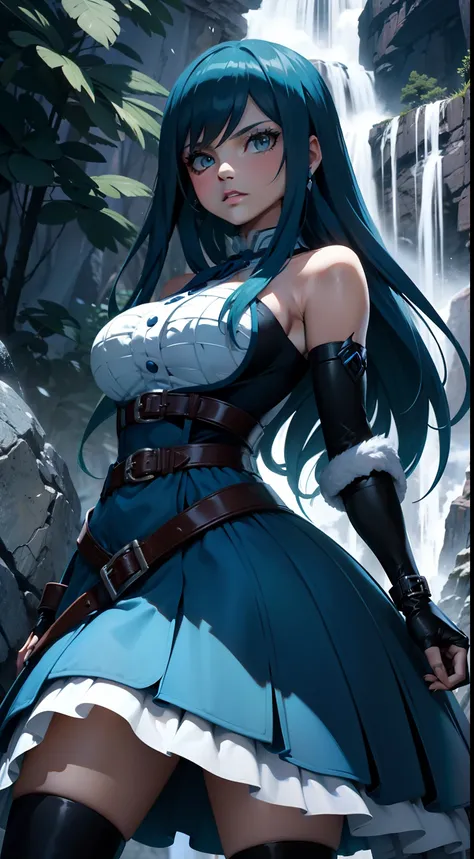 Aria Drakoria es una joven de belleza deslumbrante con cabello largo y sedoso de color azul oscuro, que cae en cascada hasta la cintura. Sus ojos son de un intenso color verde esmeralda, full of determination and mystery. Tiene una estatura elegante y una ...