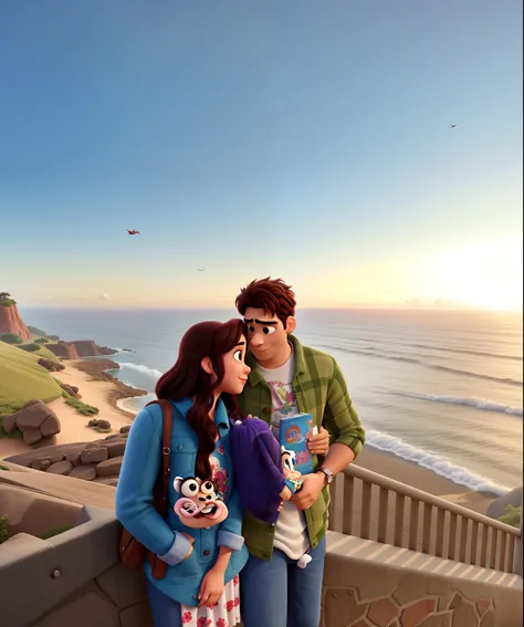 romantic couple, igual aos filmes Disney Pixar