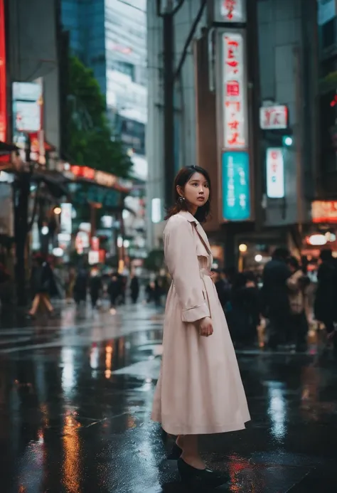 Short Cut Girl Age 18 Years Old、Its raining in the center of a scramble intersection in Tokyo