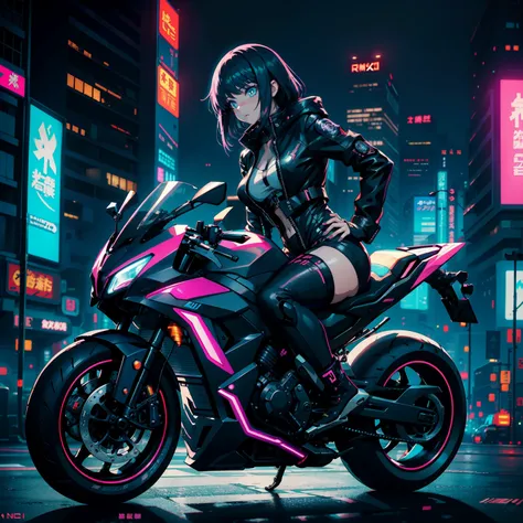 Futuristic city motorcycle anime girl with neon lights, Digital Art of Cyberpunk Anime, cyberpunk anime girl, cyberpunk anime art, cyberpunk art style, cyberpunk anime art, female cyberpunk anime girl, Cyberpunk Girl Anime Mecha, digital cyberpunk - anime ...