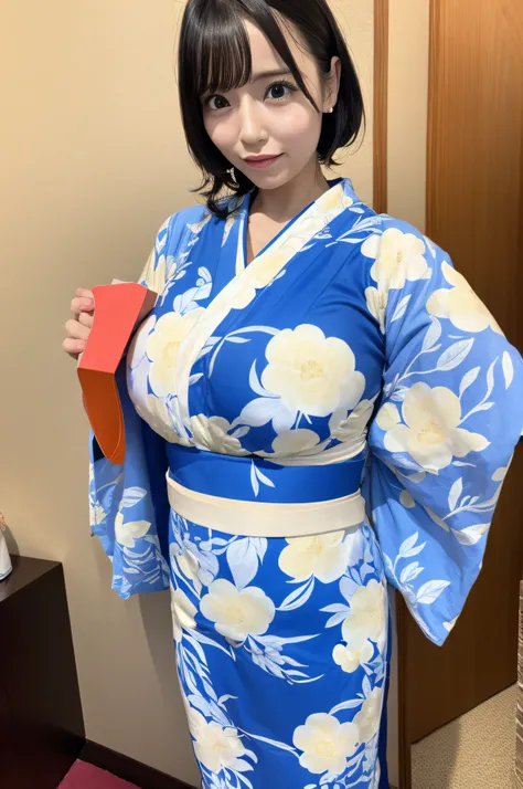 Idol,gravure,married woman,ryokan,Japanese Yukata,Colossal tits