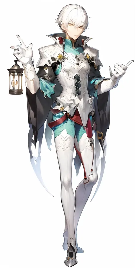 is wearing casock，Anime character holding a lantern, shigenori soejima illustration, ( ( concept art of character ) ), Highly detailed character design, official character art, zerochan art, anime full body illustration, official character illustration, ze...