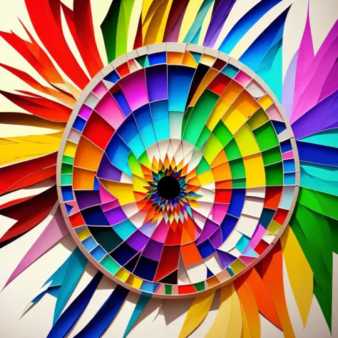 Creaciones radiantes de ojos de arco iris, con papel reciclado, art painting, Arte creativo,