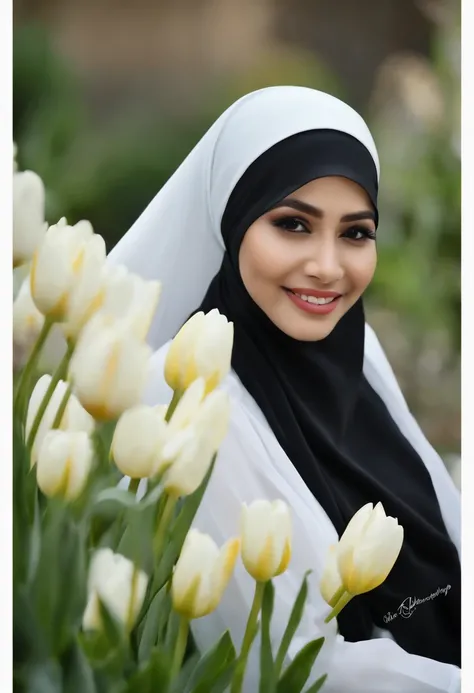 Perempuan sexy berjilbab dengan dada besar membusung yang dengan kedua tangannya menunjukkan kertas ukuran A2 lebar dengan tulisan bertuliskan dengan spidol hitam "CHOLIES" menghadap kamera.. Paras wajahnya cantik dan beretnis israel serta tersenyum manis ...