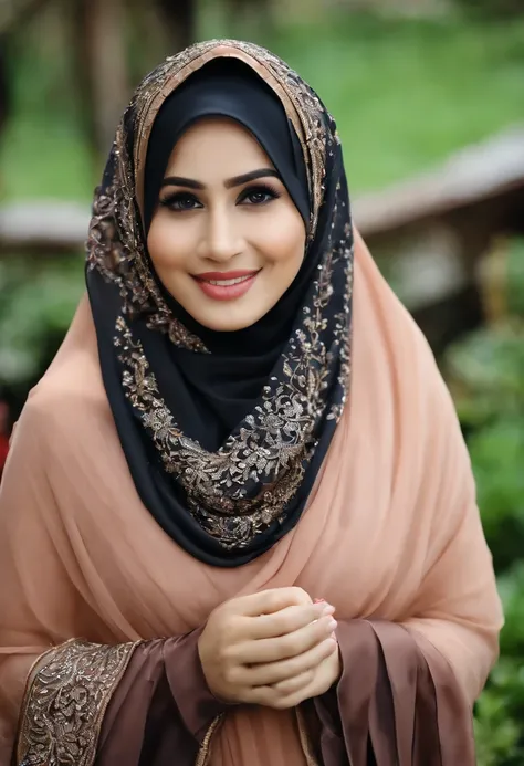 Perempuan sexy berjilbab dengan dada besar membusung yang dengan kedua tangannya menunjukkan kertas ukuran A2 lebar dengan tulisan bertuliskan dengan spidol hitam "CHOLIES" menghadap kamera.. Paras wajahnya cantik dan beretnis israel serta tersenyum manis ...